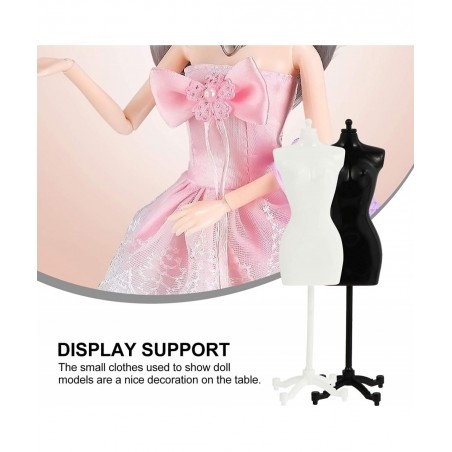6pcs Doll Dress Form Clothing Clothes Gown Display Mini Mannequin Model Stand for Doll Display Holder Stand Display Support W...