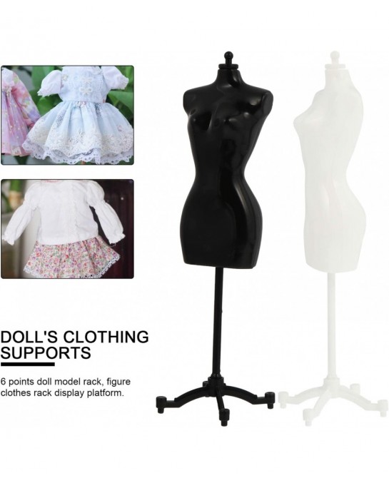 6pcs Doll Dress Form Clothing Clothes Gown Display Mini Mannequin Model Stand for Doll Display Holder Stand Display Support W...