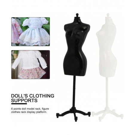 6pcs Doll Dress Form Clothing Clothes Gown Display Mini Mannequin Model Stand for Doll Display Holder Stand Display Support W...