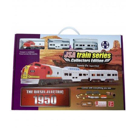 1950 Santa Fe Super Chief F7 EMD Battery Operated Train Set $93.99 Toy Vehicle Playsets