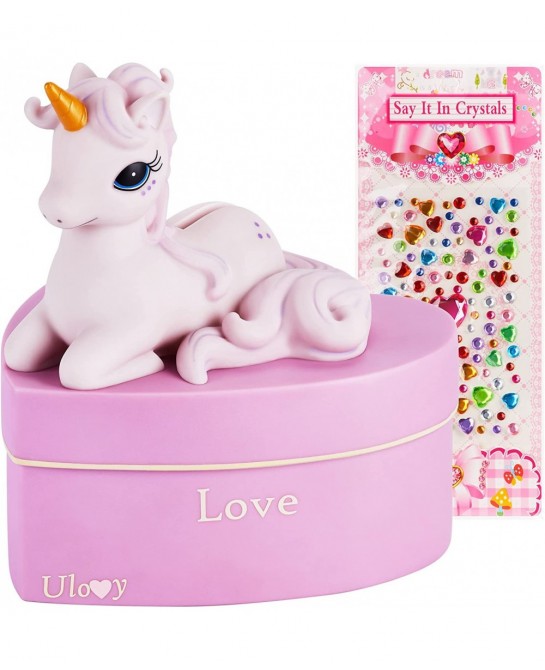 Unicorn Piggy Bank | Reusable Kids’ Piggy Bank w/ a Plug Underneath | Bright & Friendly Piggy Bank to Teach Kids How to Nearl...