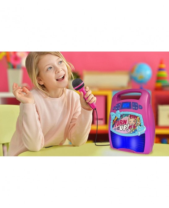 JoJo Siwa Bluetooth Karaoke Machine Portable Bluetooth Party Speaker with Microphone for Kids Speaker with USB Port to Play M...