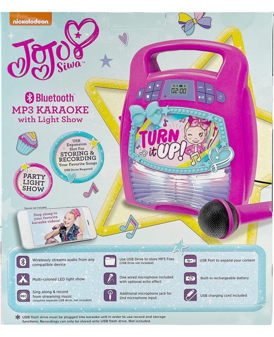 JoJo Siwa Bluetooth Karaoke Machine Portable Bluetooth Party Speaker with Microphone for Kids Speaker with USB Port to Play M...