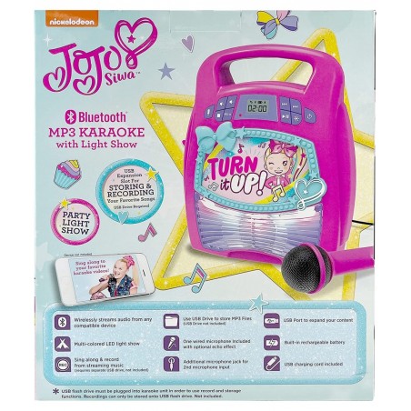 JoJo Siwa Bluetooth Karaoke Machine Portable Bluetooth Party Speaker with Microphone for Kids Speaker with USB Port to Play M...