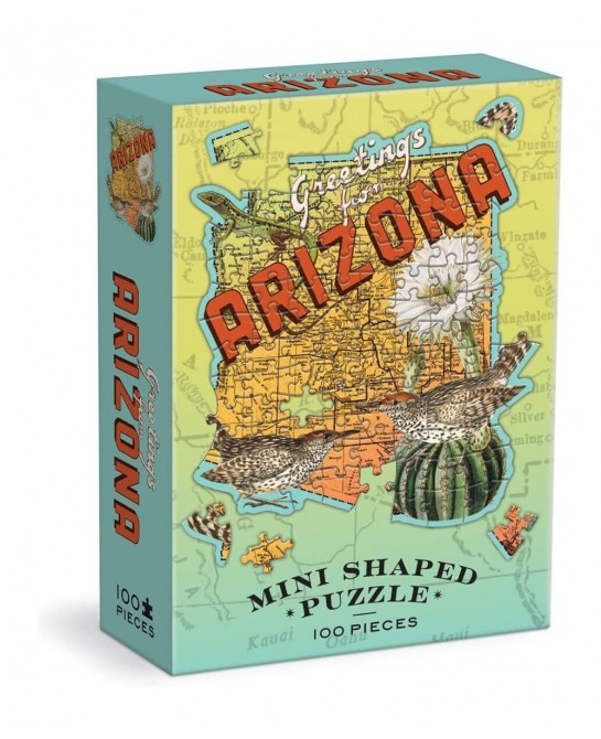 Arizona Mini Shaped Puzzle - 100 Jigsaw Pieces Featuring Art by Bestselling Artist Wendy Gold Die-Cut Mini Shaped Puzzle Make...