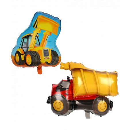 2 Pcs Construction Truck Themed Bulldozer Dump Truck Foil Mylar Balloon Birthday Party Decor Supplies $16.30 Kids' Party Deco...