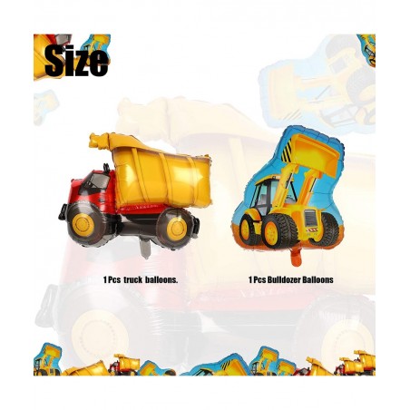 2 Pcs Construction Truck Themed Bulldozer Dump Truck Foil Mylar Balloon Birthday Party Decor Supplies $16.30 Kids' Party Deco...