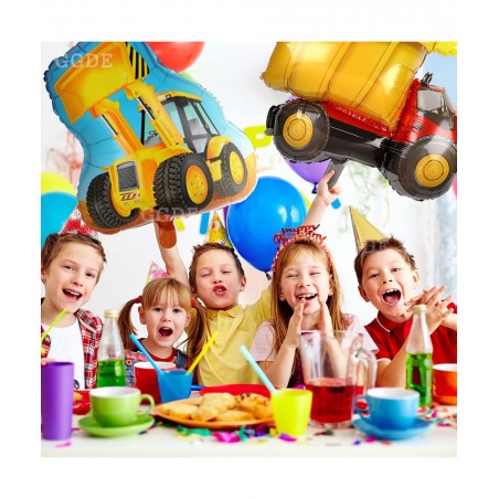 2 Pcs Construction Truck Themed Bulldozer Dump Truck Foil Mylar Balloon Birthday Party Decor Supplies $16.30 Kids' Party Deco...