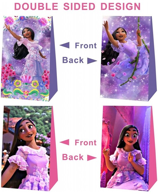 12pcs Encanto Party Favor Gift Bags Isabella Birthday Supplies for Princess Girl Decorations Green $21.45 Kids' Party Favor Sets