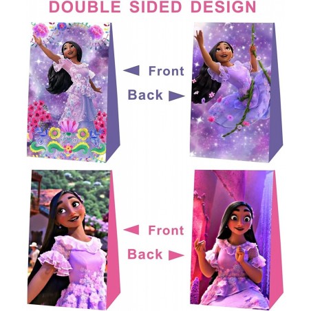 12pcs Encanto Party Favor Gift Bags Isabella Birthday Supplies for Princess Girl Decorations Green $21.45 Kids' Party Favor Sets