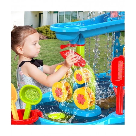 Kids Sand Water Table for Toddlers 3-Tier Sand and Water Play Table Toys for Toddlers Kids Activity Sensory Tables Outside Be...