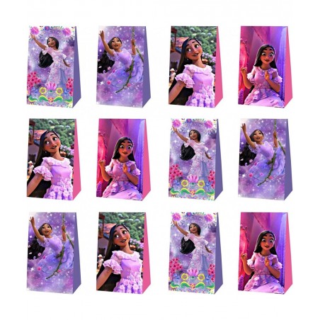 12pcs Encanto Party Favor Gift Bags Isabella Birthday Supplies for Princess Girl Decorations Green $21.45 Kids' Party Favor Sets
