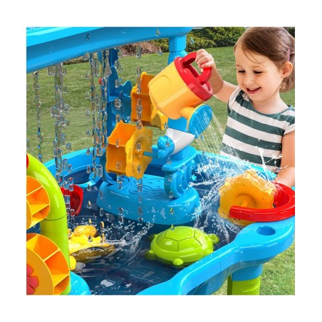 Kids Sand Water Table for Toddlers 3-Tier Sand and Water Play Table Toys for Toddlers Kids Activity Sensory Tables Outside Be...