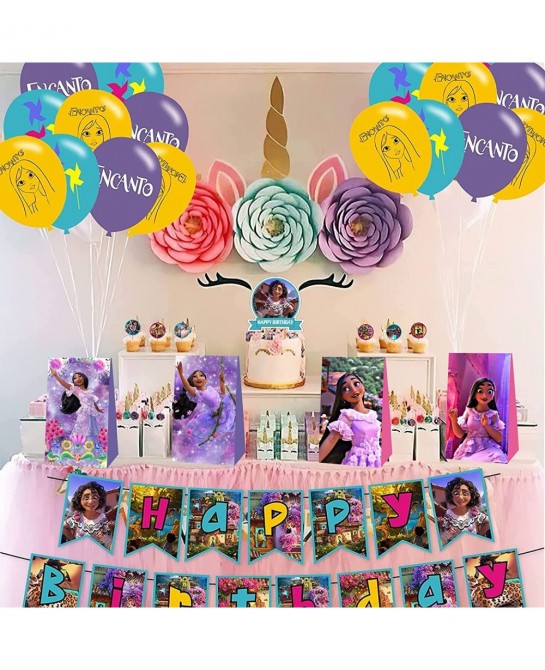12pcs Encanto Party Favor Gift Bags Isabella Birthday Supplies for Princess Girl Decorations Green $21.45 Kids' Party Favor Sets