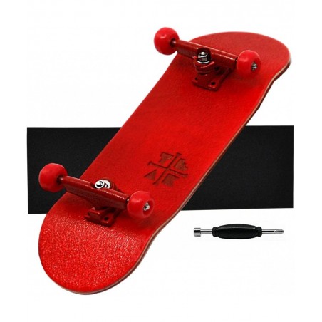 Prolific Complete Fingerboard - Pro Board Shape and Size Bearing Wheels  and Trucks - 32mm x 97mm Handmade Wooden Board - Red...