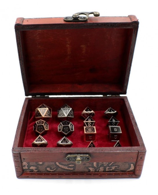Two Metal Dice Role Playing Sets with Storage Chest for Tabletop Games $94.43 Game Accessories