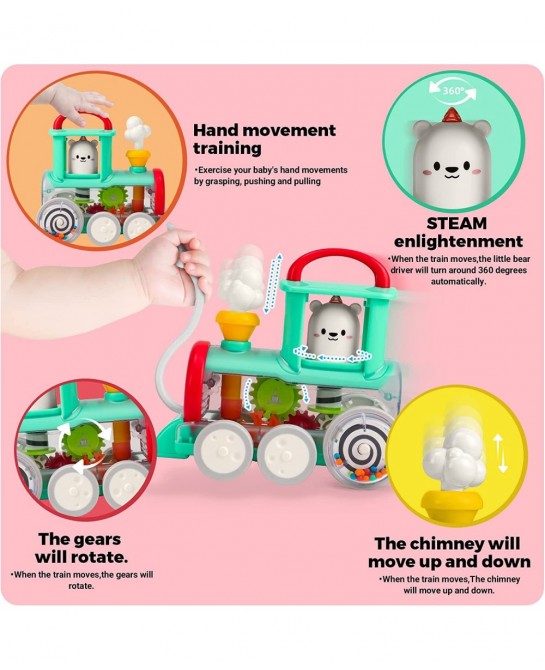 Baby Pull Toy 6 to 12 Months Toddler Pull Along Toy Train for Boys Birthday Gift Toys $23.92 Early Development & Activity Toys
