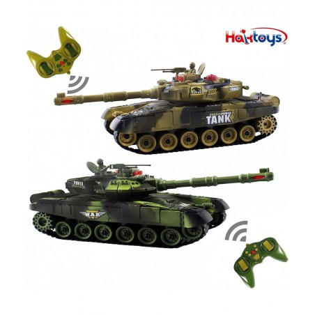 Remote Control Fighting Tanks Set 1:14 Scale Life Indicators Realistic Sounds and Lights Set of 2 RC Radio Control Gaming Mil...