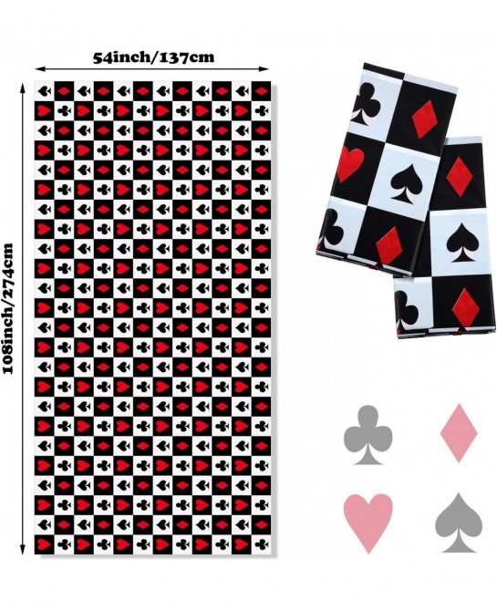 2 Pieces Casino Party Table Cover Poker Party Tablecloth for Las Vegas Theme Casino Party Decorations $16.16 Kids' Party Tabl...