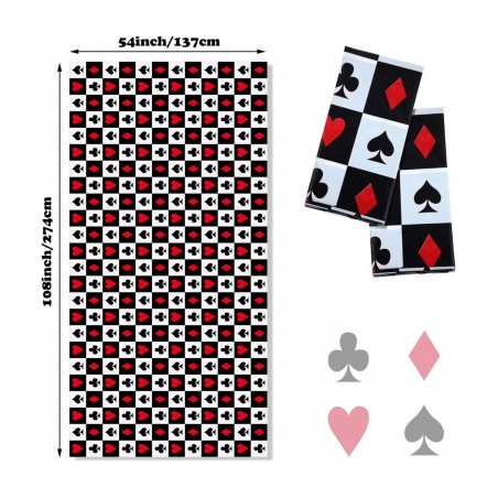 2 Pieces Casino Party Table Cover Poker Party Tablecloth for Las Vegas Theme Casino Party Decorations $16.16 Kids' Party Tabl...