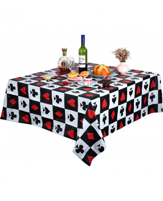 2 Pieces Casino Party Table Cover Poker Party Tablecloth for Las Vegas Theme Casino Party Decorations $16.16 Kids' Party Tabl...