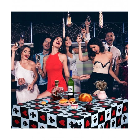 2 Pieces Casino Party Table Cover Poker Party Tablecloth for Las Vegas Theme Casino Party Decorations $16.16 Kids' Party Tabl...