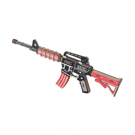 3D Wooden Puzzle M4 Caribine DIY Handmade Wood Jigsaw Puzzle Weapon Self-Assembly Puzzle Gun Model for Adult and Kids $29.87 ...