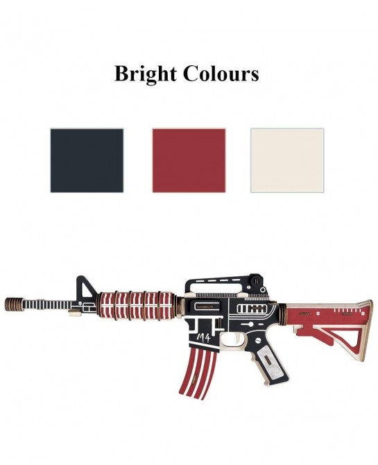 3D Wooden Puzzle M4 Caribine DIY Handmade Wood Jigsaw Puzzle Weapon Self-Assembly Puzzle Gun Model for Adult and Kids $29.87 ...
