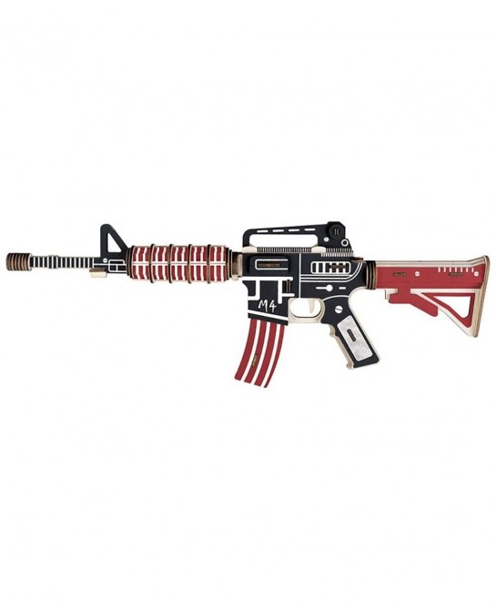 3D Wooden Puzzle M4 Caribine DIY Handmade Wood Jigsaw Puzzle Weapon Self-Assembly Puzzle Gun Model for Adult and Kids $29.87 ...