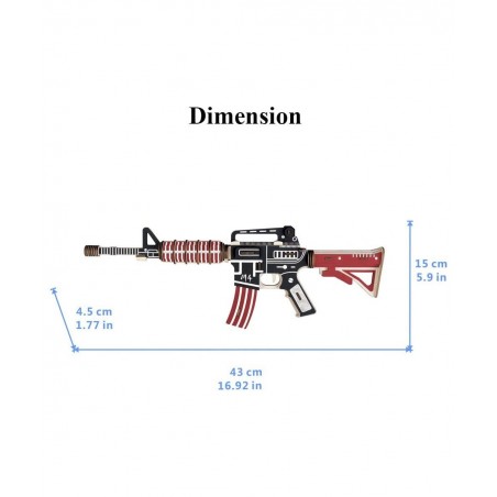 3D Wooden Puzzle M4 Caribine DIY Handmade Wood Jigsaw Puzzle Weapon Self-Assembly Puzzle Gun Model for Adult and Kids $29.87 ...