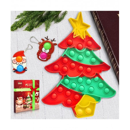Big Pop Fidget Toys Christmas Pop Fidget Toy Pack Pop Bubble Christmas Tree Toys Pack for Kids and Adults Christmas Party Fav...