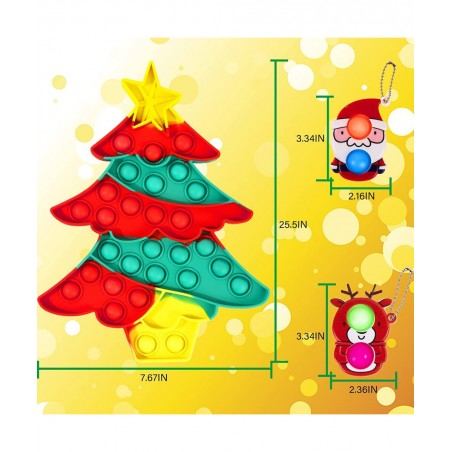 Big Pop Fidget Toys Christmas Pop Fidget Toy Pack Pop Bubble Christmas Tree Toys Pack for Kids and Adults Christmas Party Fav...