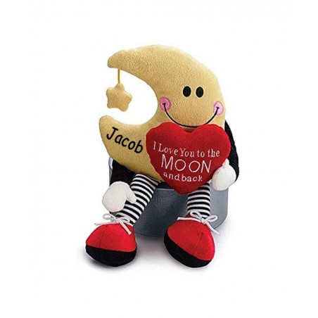 Personalized Valentine's Day I Love You to The Moon and Back Plush Stuffed Animal Toy for Boys or Girls Valentine Gift $44.25...
