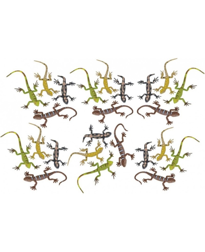 5.5" Plastic Lizards - (24) per Pack - Assorted Colors and Designs - Animal Theme Parties - Toy Lizards for Kids - Bath Time ...