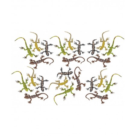 5.5" Plastic Lizards - (24) per Pack - Assorted Colors and Designs - Animal Theme Parties - Toy Lizards for Kids - Bath Time ...