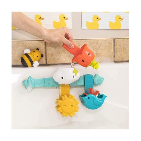– Baby Bath Toy Bar – Spin N Sort Spout – 6 Removable Pieces and 2 Suction Cups – Stackable Sortable Spinnable Bath Toys for ...
