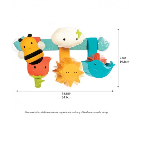 – Baby Bath Toy Bar – Spin N Sort Spout – 6 Removable Pieces and 2 Suction Cups – Stackable Sortable Spinnable Bath Toys for ...