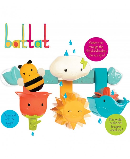 – Baby Bath Toy Bar – Spin N Sort Spout – 6 Removable Pieces and 2 Suction Cups – Stackable Sortable Spinnable Bath Toys for ...