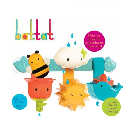 – Baby Bath Toy Bar – Spin N Sort Spout – 6 Removable Pieces and 2 Suction Cups – Stackable Sortable Spinnable Bath Toys for ...