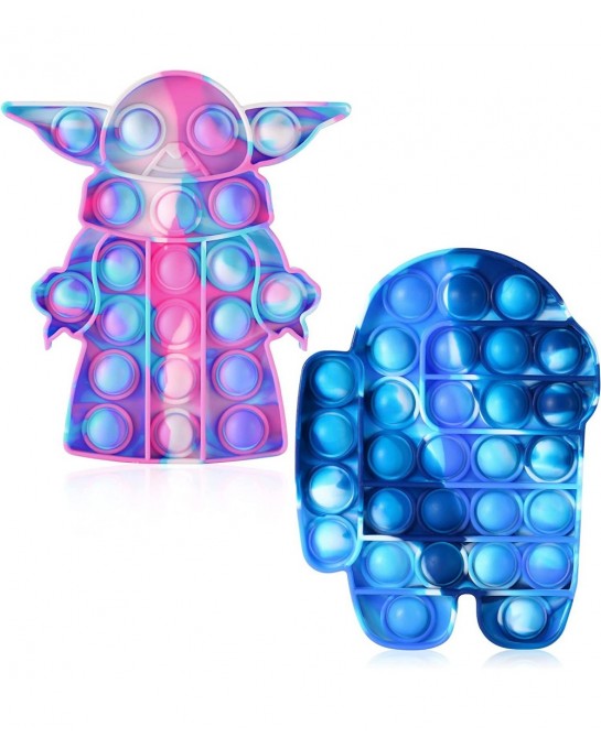 Push Pop Bubble Fidget It Toy 2Pack Thick&Durable Push Pop Fidget Popper Toy Simple Bubble Fidget Popper Anxiety Stress Relie...