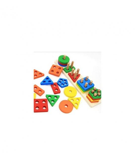 Montessori Toys for 18+ Months Old - Toddlers Wooden Sorting and Stacking Toys for Baby Boys and Girls - Shape Sorter and Col...