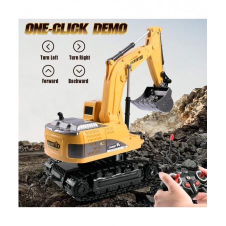Remote Control Excavator Toy - Rc Excavators Metal Shovel for Kids Age 4-7 8 9 10 Year Old Boys Girls Birthday Gifts Recharga...