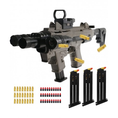 Combination Soft Bullet Toys Gun for Boys Empty Shell Ejecting Design 2 Modes Blasting Toy Foam Blaster with 30 Soft Foam Bul...