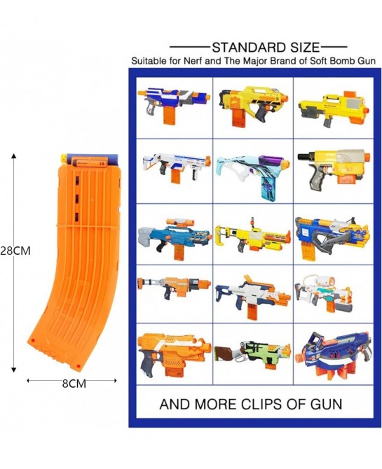 15 Darts Banana Curved Clips Soft Bullet Quick Reload Clips Compatible for Nerf Elite Magazine Toy Gun (Orange Pack of 3) $29...