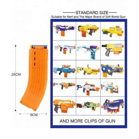 15 Darts Banana Curved Clips Soft Bullet Quick Reload Clips Compatible for Nerf Elite Magazine Toy Gun (Orange Pack of 3) $29...