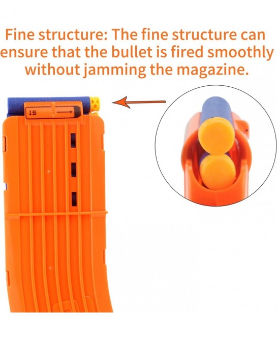 15 Darts Banana Curved Clips Soft Bullet Quick Reload Clips Compatible for Nerf Elite Magazine Toy Gun (Orange Pack of 3) $29...