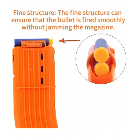 15 Darts Banana Curved Clips Soft Bullet Quick Reload Clips Compatible for Nerf Elite Magazine Toy Gun (Orange Pack of 3) $29...