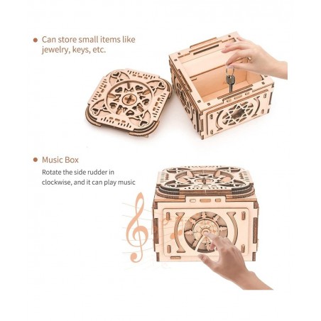Puzzle Boxes with Hidden Compartments 3D Wooden Puzzle Music Box with Hidden Compartments Jewelry Box Mechanical Model Kits D...