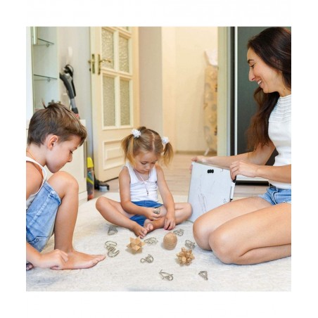 Brain Teaser Puzzles 3D Unlock Interlock Assorted Wooden and Metal Puzzles IQ Logic Puzzle for Adults and Kids Jigsaw Mind Pu...