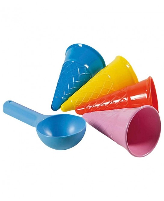 5pcs Beach Toys Plastic Ice Cream Cones Scoop Kids Seaside Play Sand Toys for Children Toddlers (Random Color) $23.64 Sandbox...